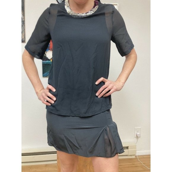 Phillip Lim Silk Knee-length Gray Dress - Picture 1 of 16